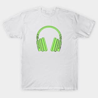 Green headphones T-Shirt